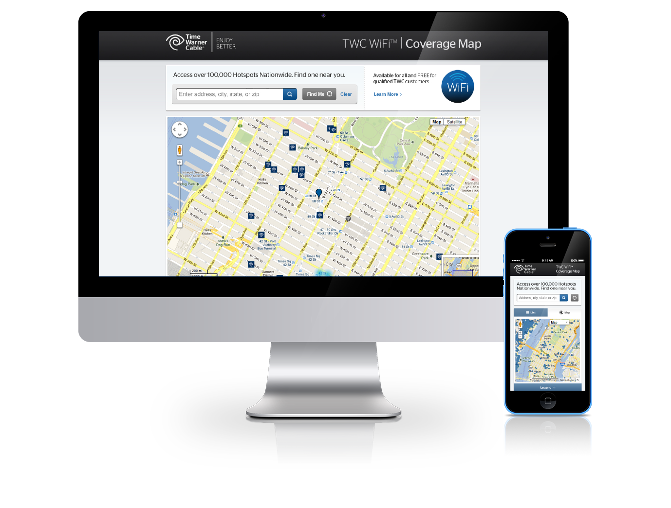 TWC WiFi Hotspot Map